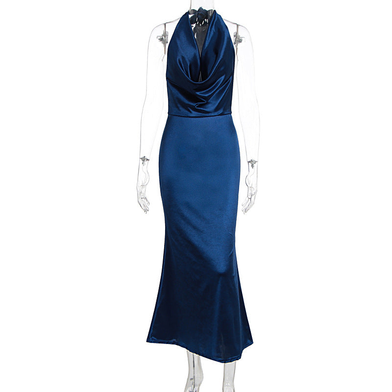 Damen Elegantes Wickelkleid aus luxuriösem Satin mit tiefem V-Ausschnitt Echo Archiv