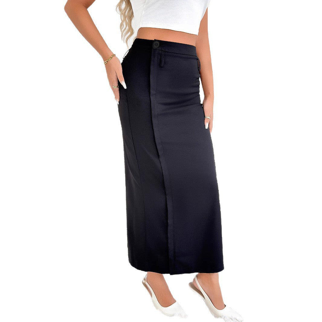 Damen Elegante Maxi-Rock mit seitlichem Schlitz und Zipper Echo Archiv