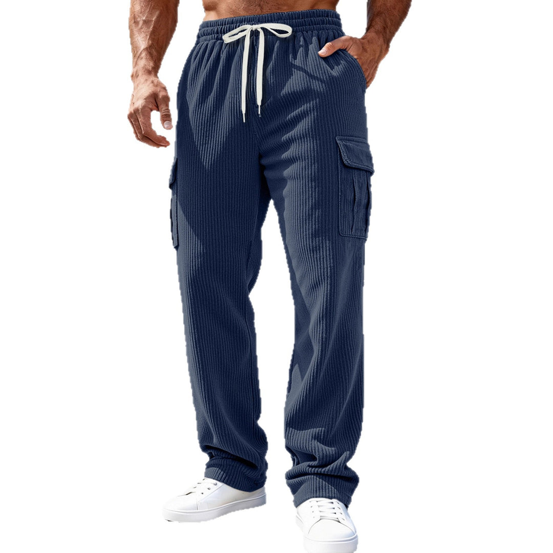 Herren nan gerippte Cargo-Jogginghose mit elastischem Tunnelzugbund und seitlichen Pattentaschen Echo Archiv