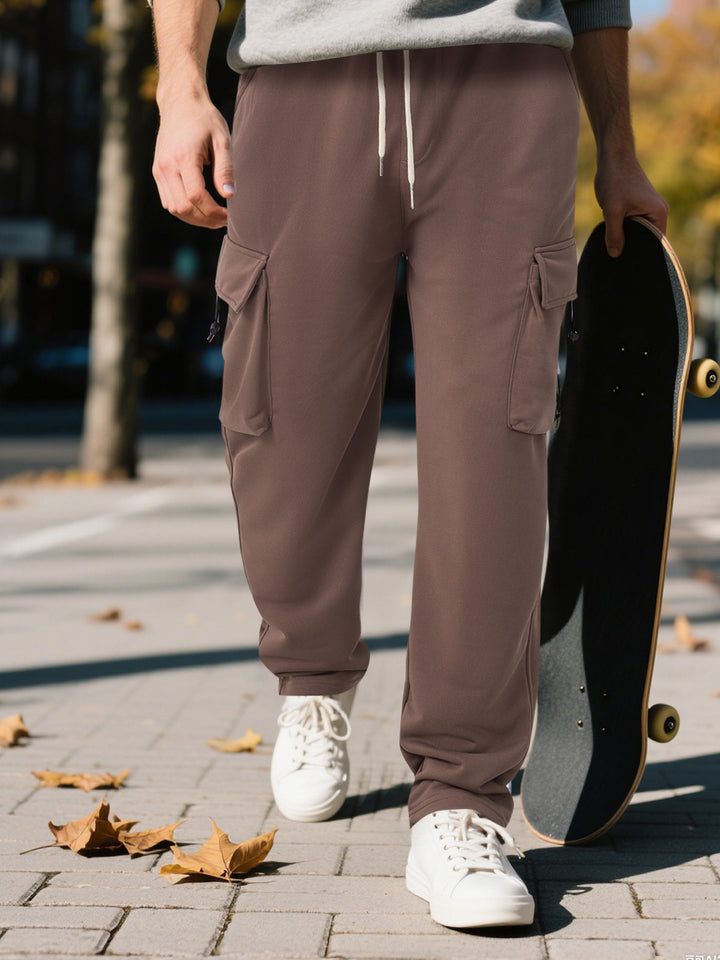 Herren lässige Cargo-Sporthose mit elastischem Bund und praktischen Reißverschlusstaschen Echoarchiv