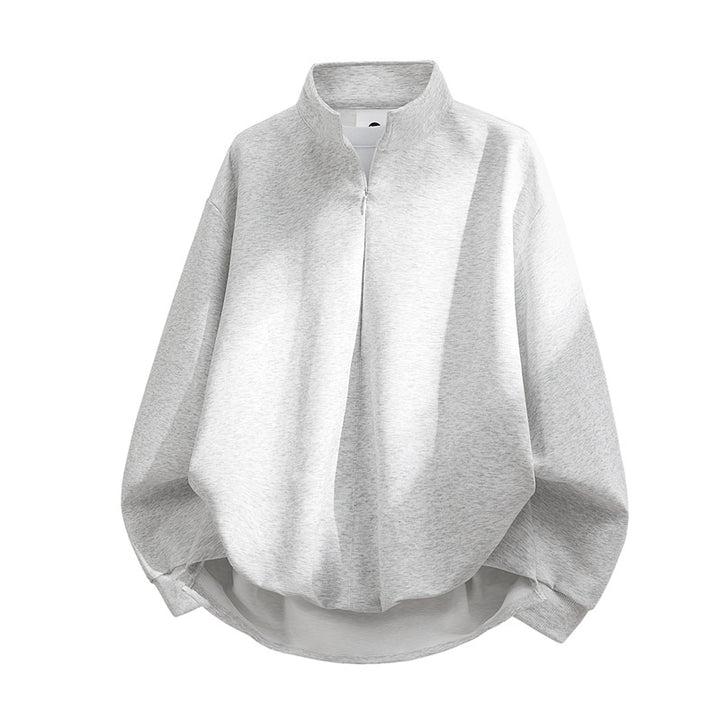 Unisex Oversize-Sweatshirt mit Stehkragen, Halbreißverschluss und ballonförmigem Saum Echoarchiv