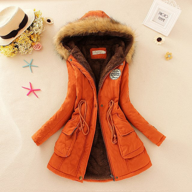 Damen nan gefütterter Parka mit Kunstfellkapuze und Teddyfutter Echo Archiv