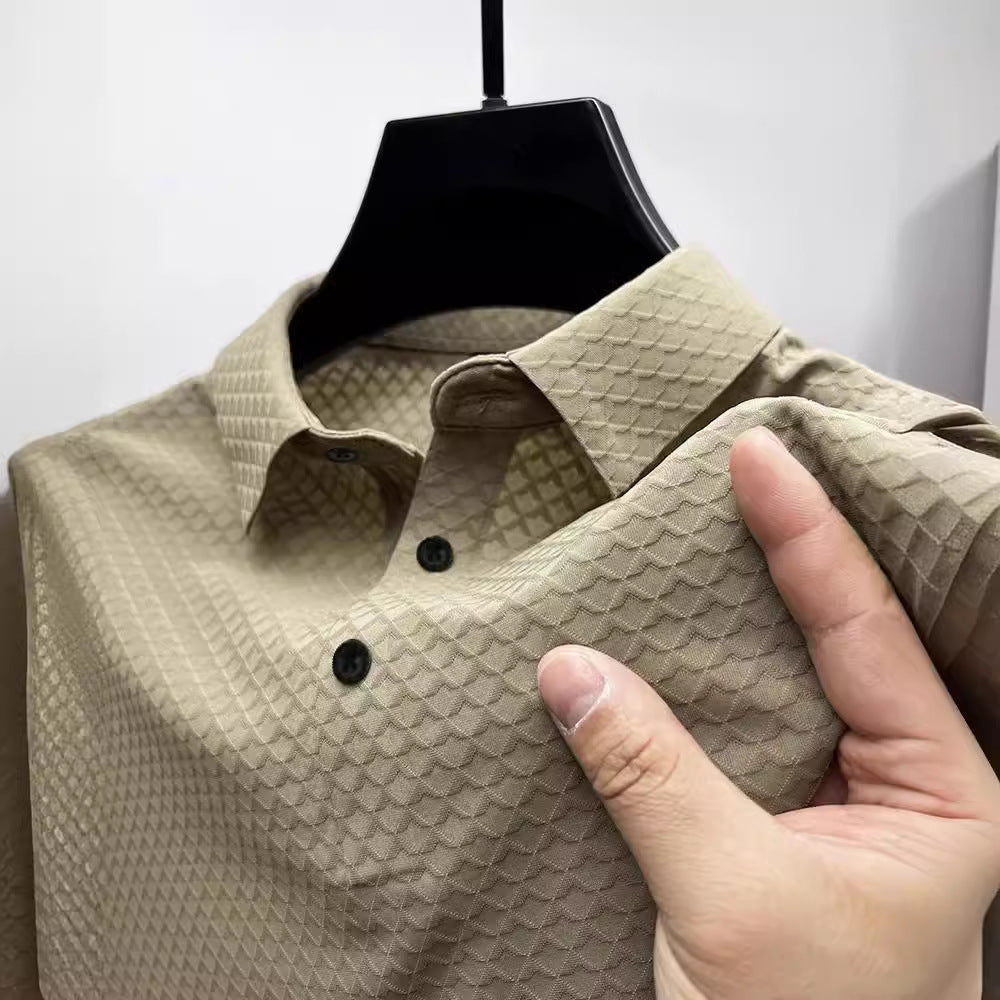 Herren strukturiertes Performance Button-Up-Shirt Echoarchiv
