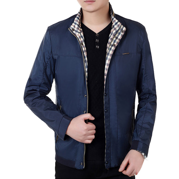 Herren Feldjacke mit Kontrast-Einsätzen und Brust-Reißverschlusstasche – Taviero