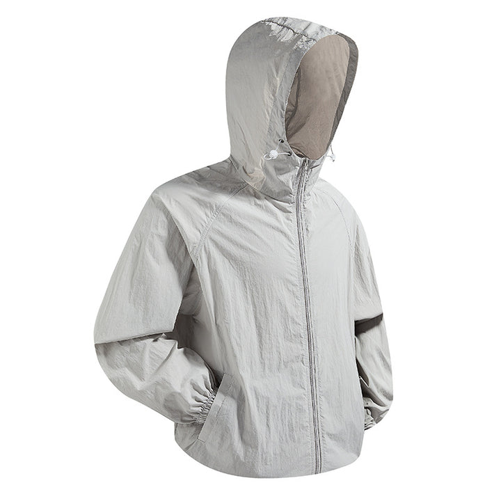 Unisex Leichte packbare Kapuzen‑Windjacke mit wasserabweisender Ripstop‑Hülle und verstellbarer Kapuze Echoarchiv