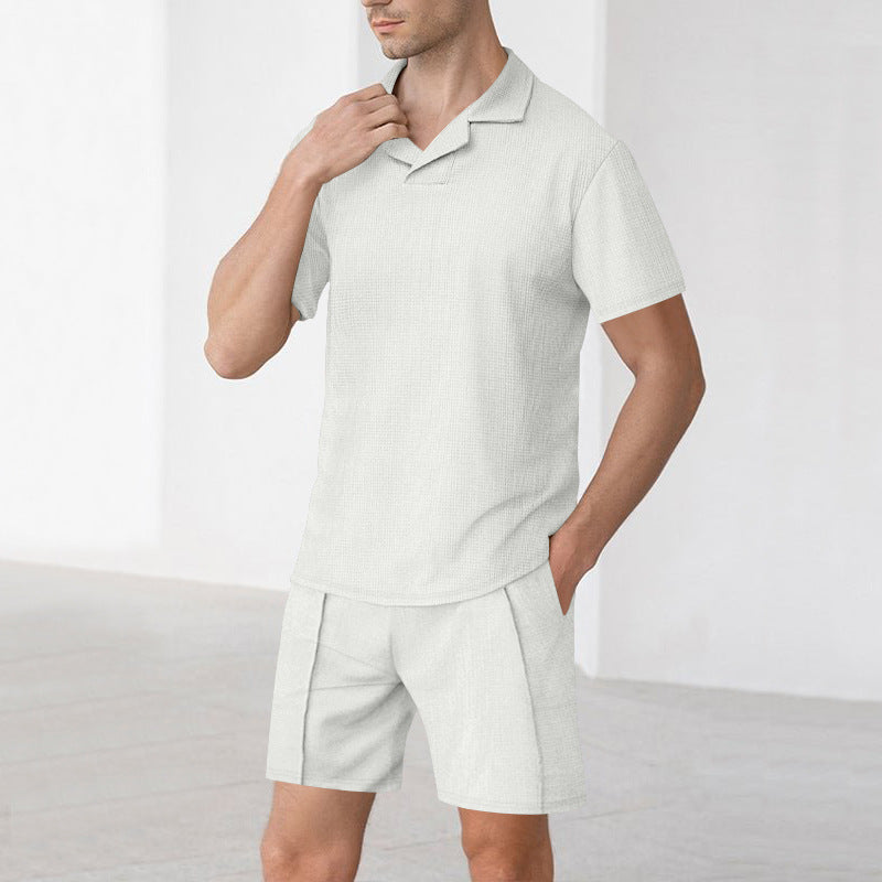 Herren lässiges Freizeithemd mit passender Shorts Echoarchiv