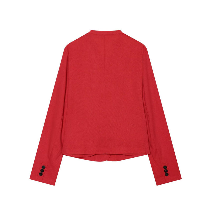 Damen Kurzblazer mit Stehkragen, taillierter Silhouette und Knopfverschluss Echo Archiv