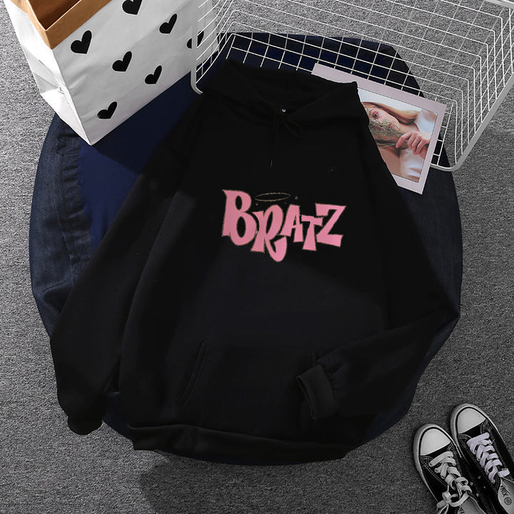 Damen lässiger Kapuzenpullover im Oversized-Schnitt mit Lettering-Grafik und Kängurutasche – Auréline