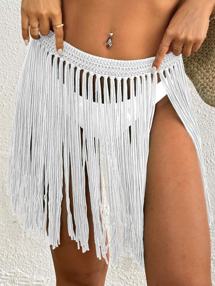 Damen Häkel-Strandrock mit fransigen Details Echo Archiv