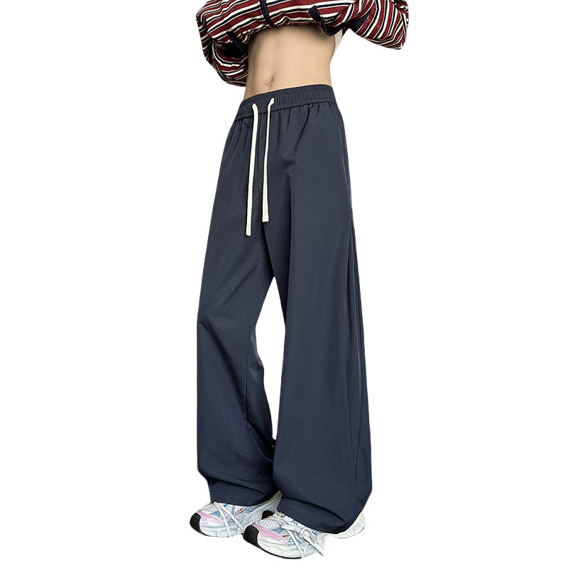 Damen Weit geschnittene Loungehose mit hohem Elastikbund und Kordelzug Echo Archiv