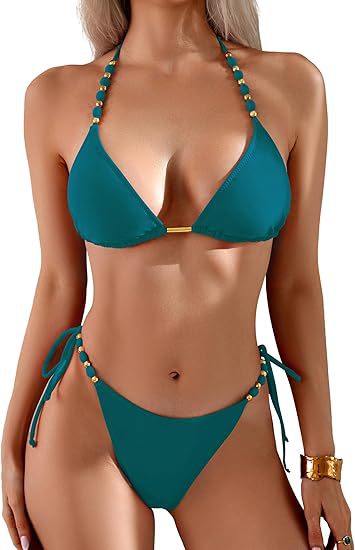 Damen Triangel-Bikini mit verspielten Perlendetails Echo Archiv