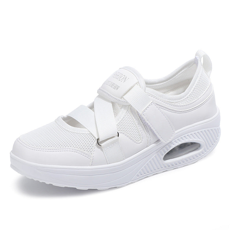 Damen nan stabilisierender Komfort-Sneaker mit luftgepolsterter Keilsohle und Klett-Riemenverschluss Echo Archiv