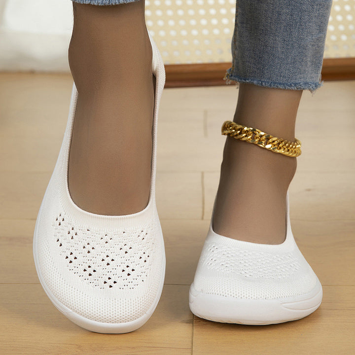 Damen Atmungsaktive Strick-Slipper mit ergonomischem Memory-Fußbett Echoarchiv