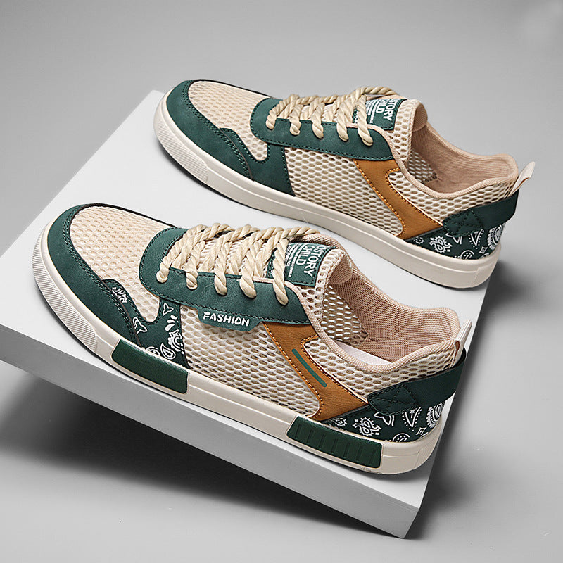 Unisex atmungsaktive Freizeit-Sneaker mit luftigen Mesh-Einsätzen und Bandana-Muster – Norré