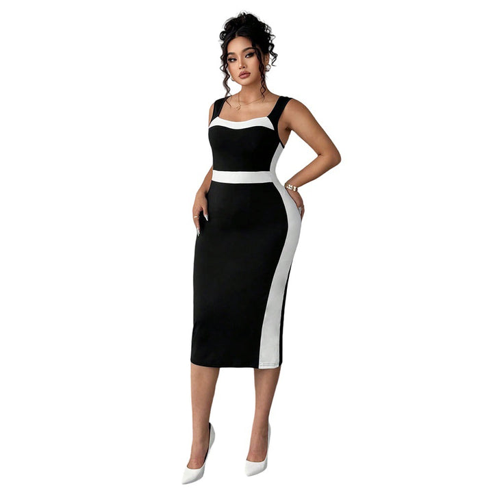 Damen figurbetontes Midi-Kleid mit Kontrastdetail und schmalem Schnitt Echo Archiv