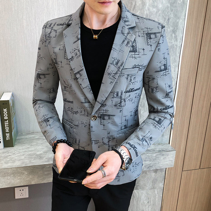 Herren eleganter Blazer mit modernem grafischem Design Echoarchiv