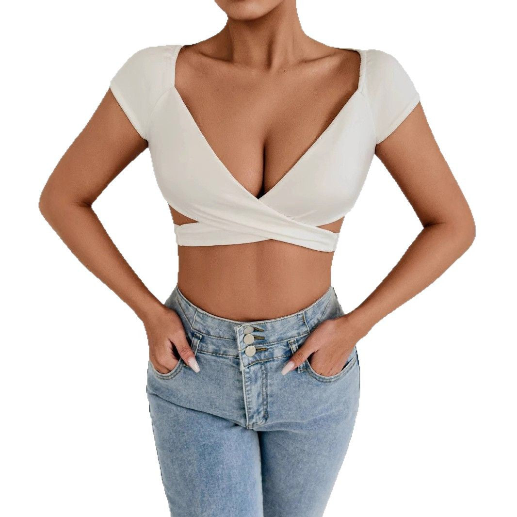 Damen Crop-Top mit elegantem Wickeldesign Echo Archiv