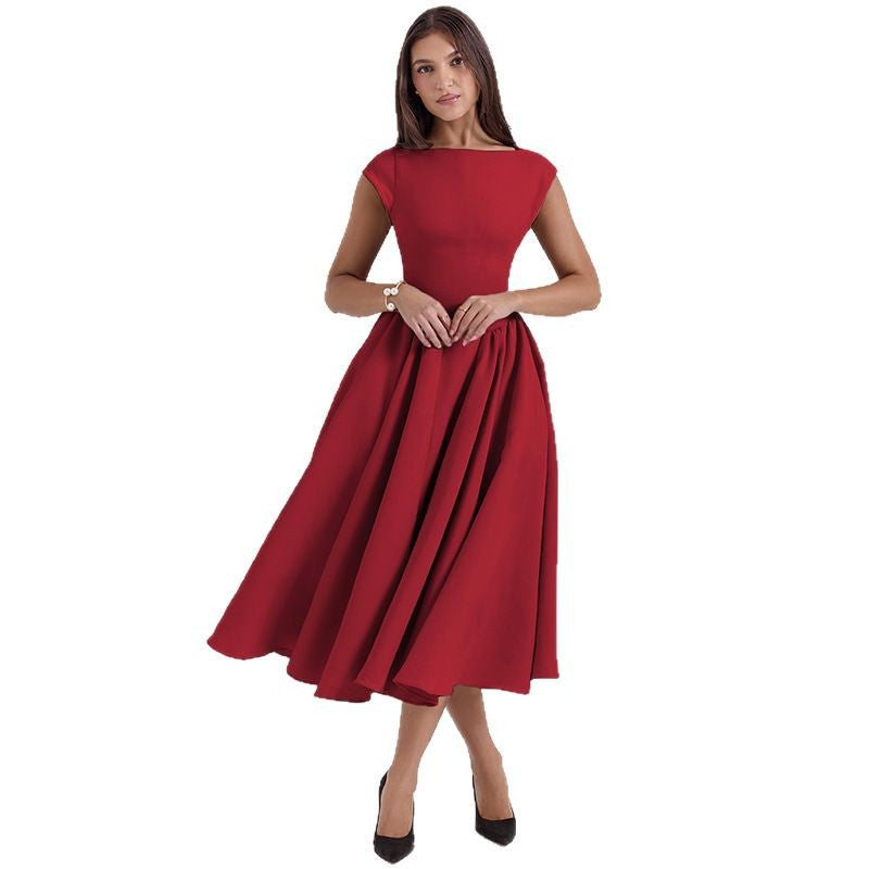 Damen Midi-Kleid mit elegantem A-Linien-Schnitt und raffinierten Falten Echo Archiv