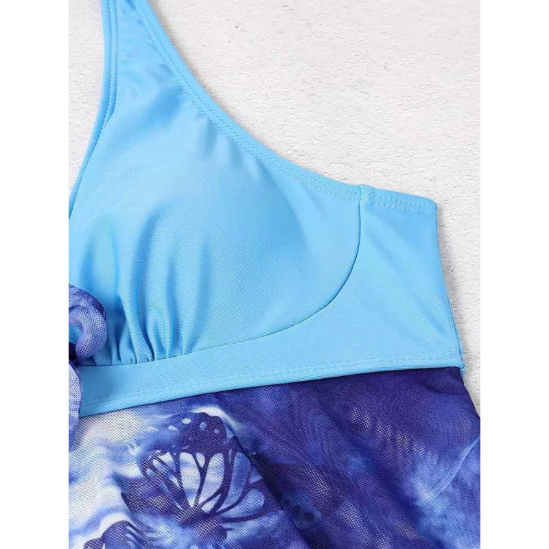 Damen Tankini mit floralem Wickeldesign und verstellbarem Oberteil Echo Archiv