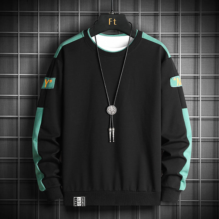 Herren Lockeres Sweatshirt im Urban-Layer-Look mit Schulterpaneelen und geripptem Saum Echo Archiv