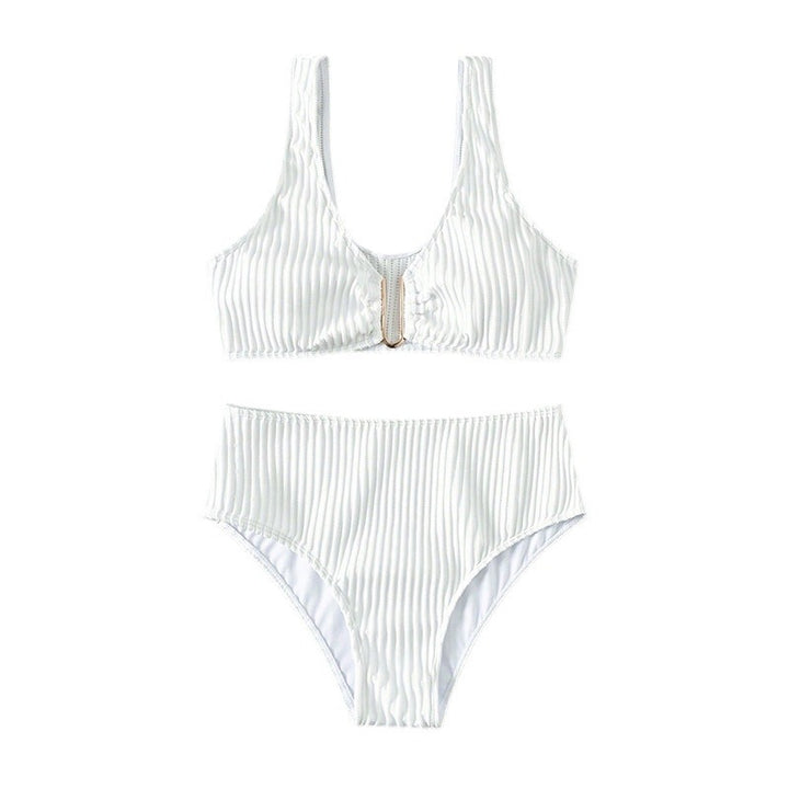Damen Hochtailliertes Bikiniset mit eleganter Struktur Echo Archiv