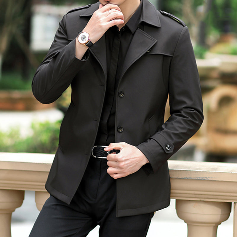 Herren elegante Trenchcoat Jacke mit praktischem Schnitt und stylishen Details Echoarchiv