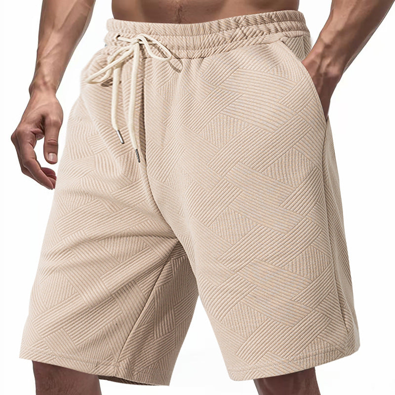 Herren nan knielange Textur-Badeshort mit elastischem Kordelbund und seitlichen Eingrifftaschen Echo Archiv