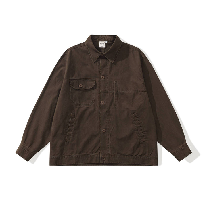 Herren Boxy-Canvas Utility-Blousonjacke mit großen Pattentaschen Echoarchiv