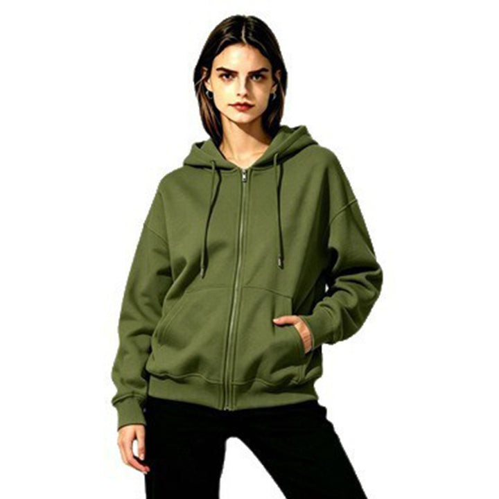 Damen Weicher Kapuzenpullover mit durchgehendem Reißverschluss Echoarchiv
