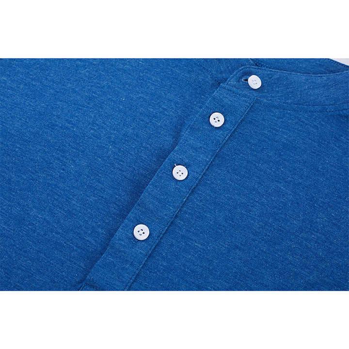 Herren Kurzarm-Henley-Shirt mit kontrastierendem Kragen und komfortabler Knopfleiste Echoarchiv
