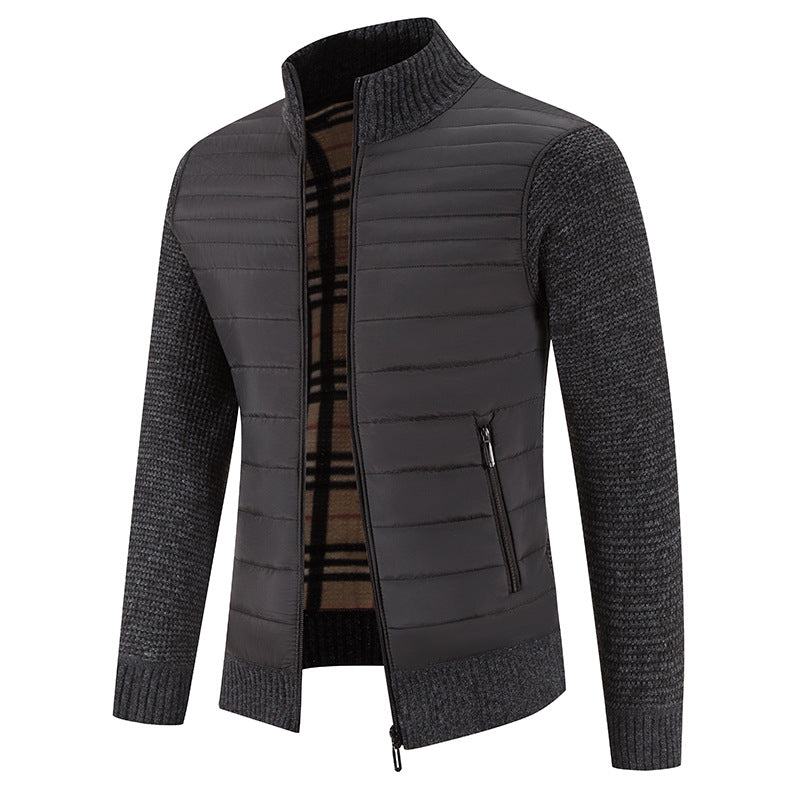 Herren lässige Steppjacke mit Strickärmeln Echoarchiv