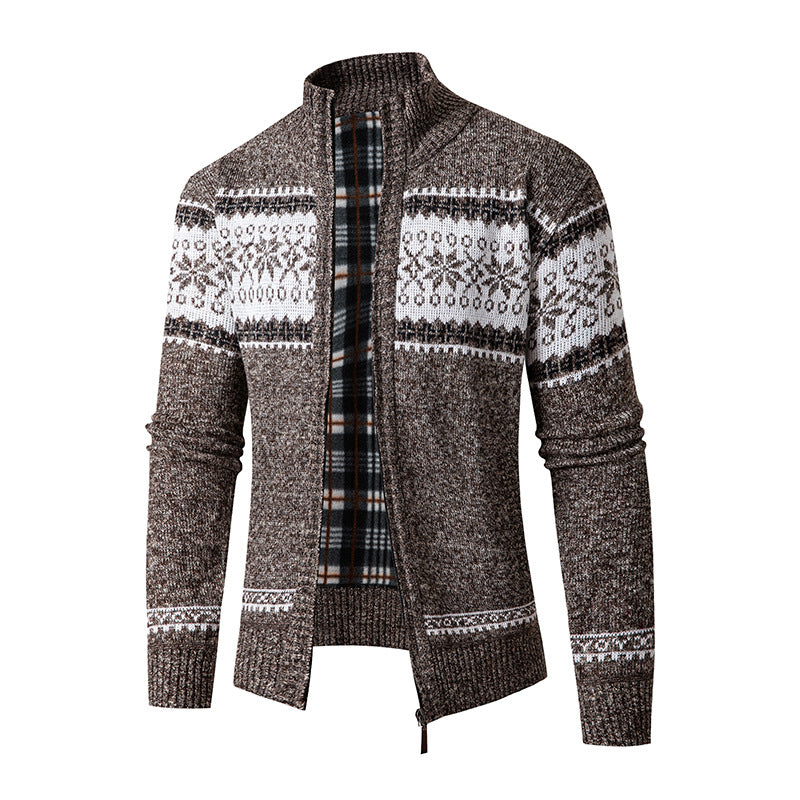 Herren Strickjacke mit hohem Kragen und modernem Zipper Echoarchiv