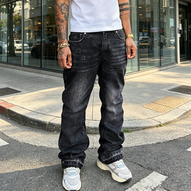 Herren Lässige Denim-Jeans mit Destroyed-Details Echoarchiv