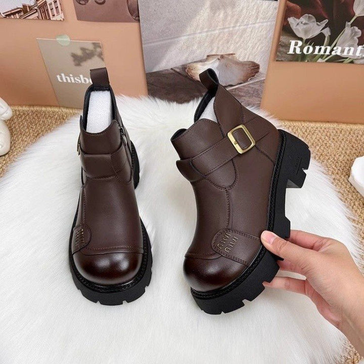 Damen Modische Stiefeletten mit Schnallen-Detail Echo Archiv