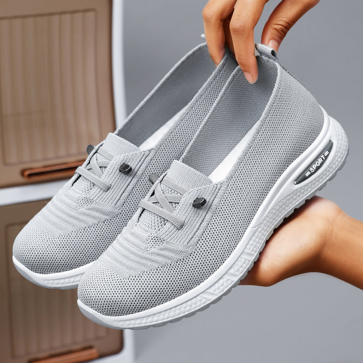 Damen nan gestrickter Slip-On-Loafer-Sneaker mit luftgepolsterter EVA-Zwischensohle und rutschfester Gummilaufsohle Echo Archiv