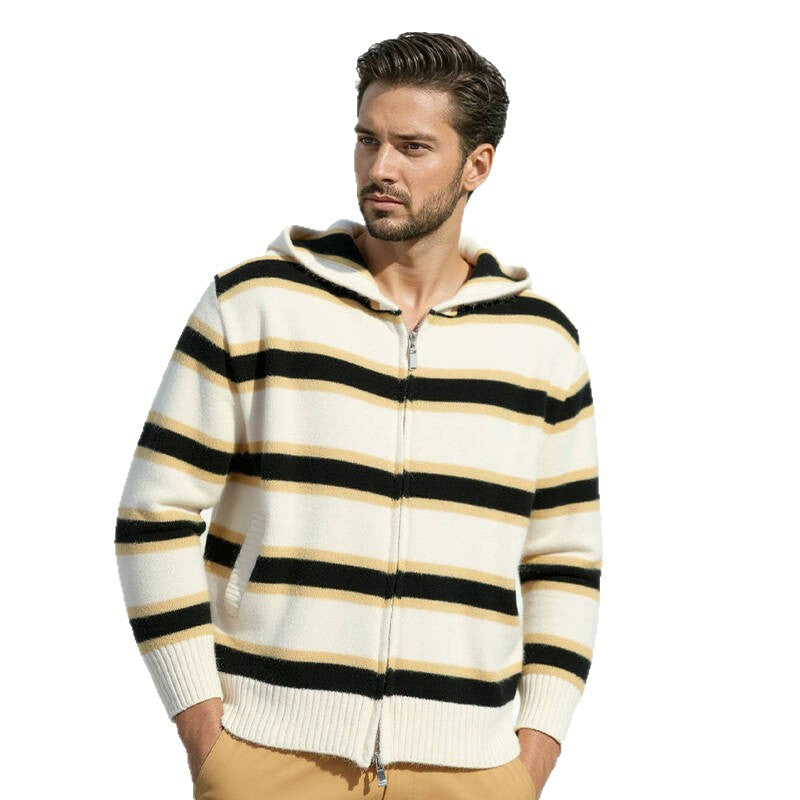 Herren Kapuzenjacke mit modernen Streifen und praktischen Taschen Echoarchiv
