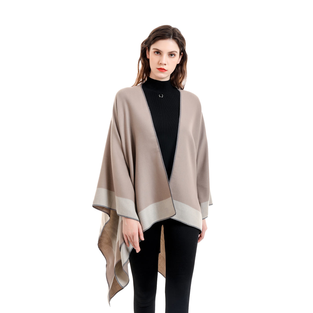 Damen Wendeponcho aus feiner Kaschmir-Mischung – Avérine