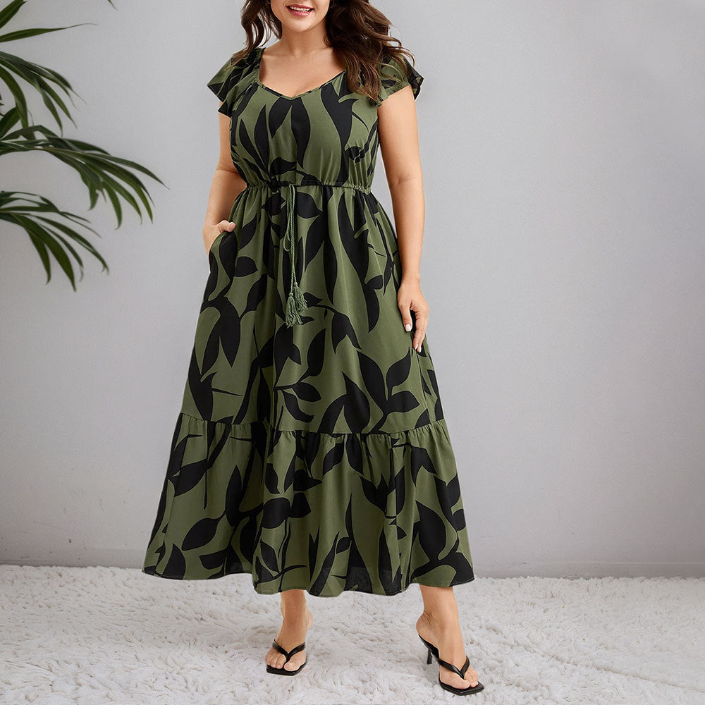 Damen Maxikleid mit floralem Muster und taillierter Silhouette Echo Archiv