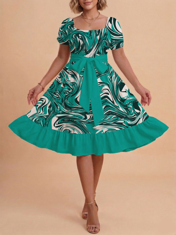 Damen Verspieltes Maxikleid mit Bärenmuster und taillierbarem Band Echo Archiv