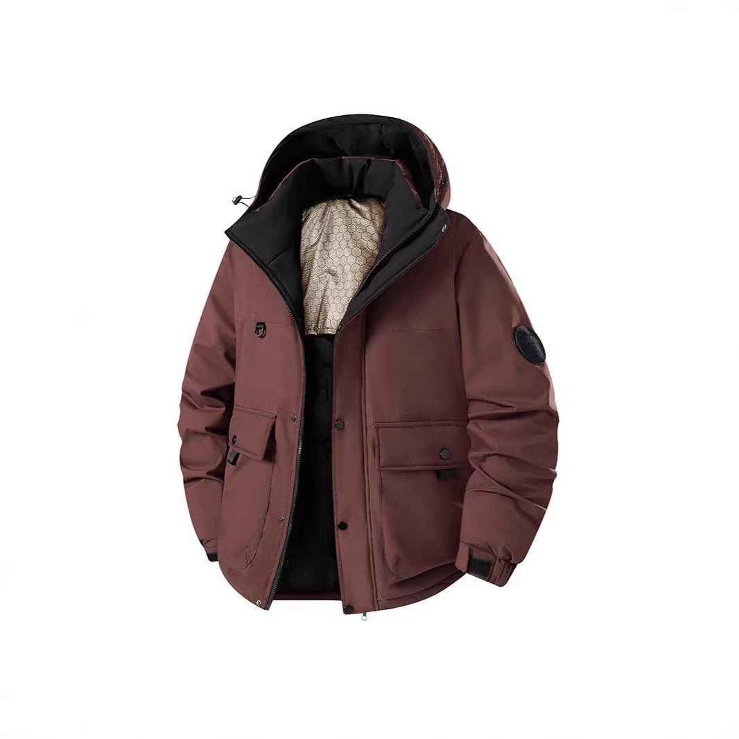 Herren Isolierter Urban-Parka mit Stehkragen und verdeckter Kapuze Echoarchiv