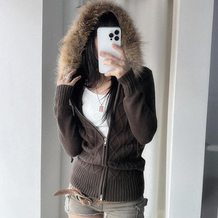 Damen nan taillierte Bomberjacke mit breitem Rippenbund, zwei Schrägtaschen und dekorativen Reißverschluss-Details Echo Archiv