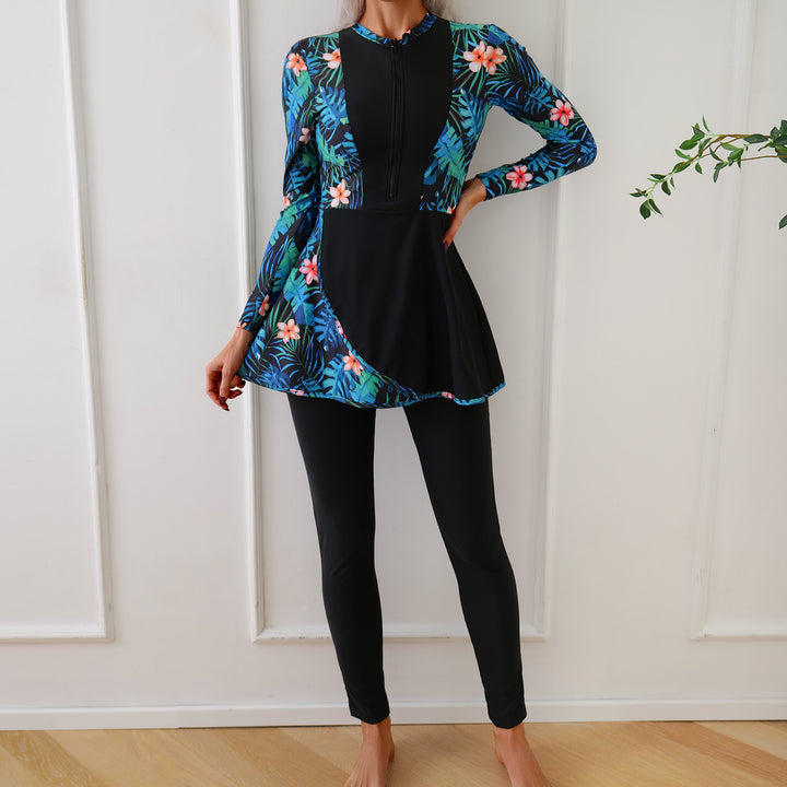 Damen Modischer Badeset mit langer Tunika und Leggings Echo Archiv