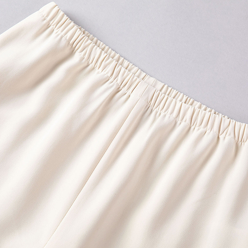 Damen High-Waist Hose mit elastischem Bund, weitem Bein und weich fließender Baumwollmischung Echoarchiv