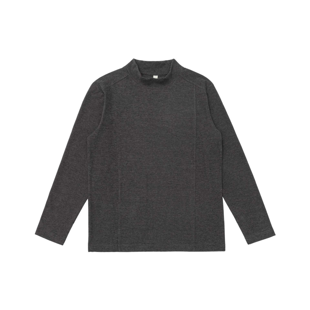 Unisex Feinstrukturierter Stehkragen-Pullover mit Teilungsnähten Echoarchiv