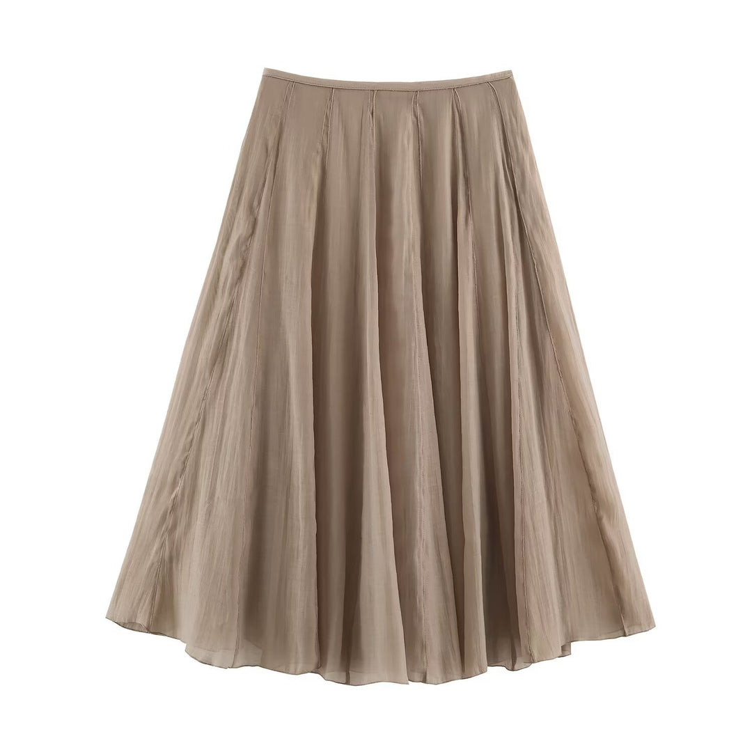 Damen Langer Plissee Maxirock mit Chiffonlage und seitlichem Reißverschluss Echo Archiv