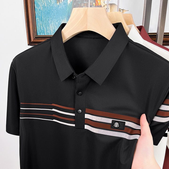 Herren Polohemd mit sportlicher Struktur und atmungsaktiver Technologie Echoarchiv
