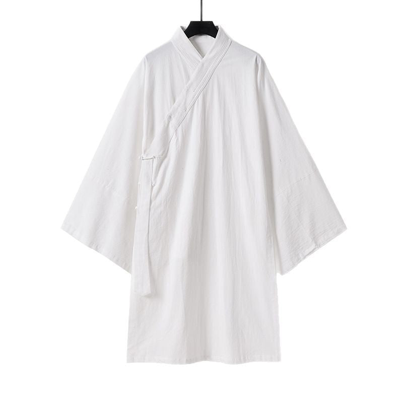 Unisex Oversize-Kimono-Mantel aus Baumwollmix mit weitem Schnitt und Bindegürtel Echoarchiv