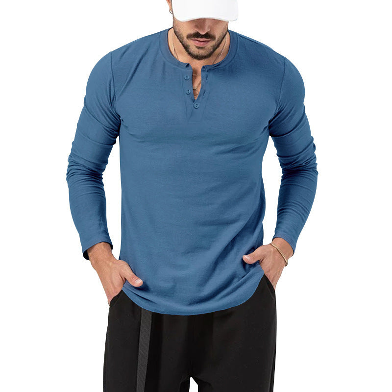Herren Longsleeve Henley aus leichter Baumwollmischung Echoarchiv