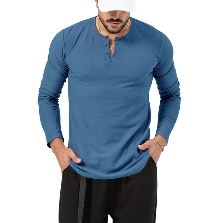 Herren Longsleeve Henley aus leichter Baumwollmischung Echoarchiv