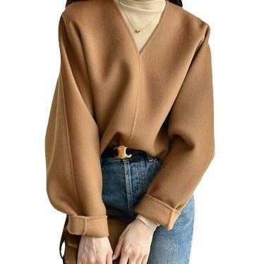 Damen Wolle Pullover mit V-Ausschnitt Echoarchiv